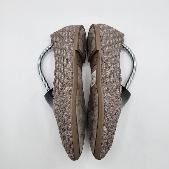 Skechers Womens Cleo Honeycomb Flats Size 6 Taupe Woven Stretch Cushioned 44882 - Picture 8 of 13